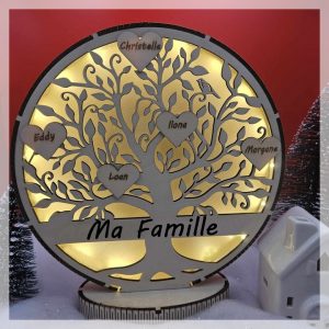 Lampe Arbre de Vie  "FAMILLE" avec prénoms