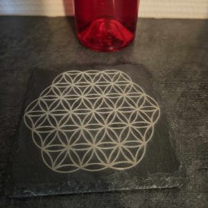 Sous-verre Ardoise - Fleur de vie