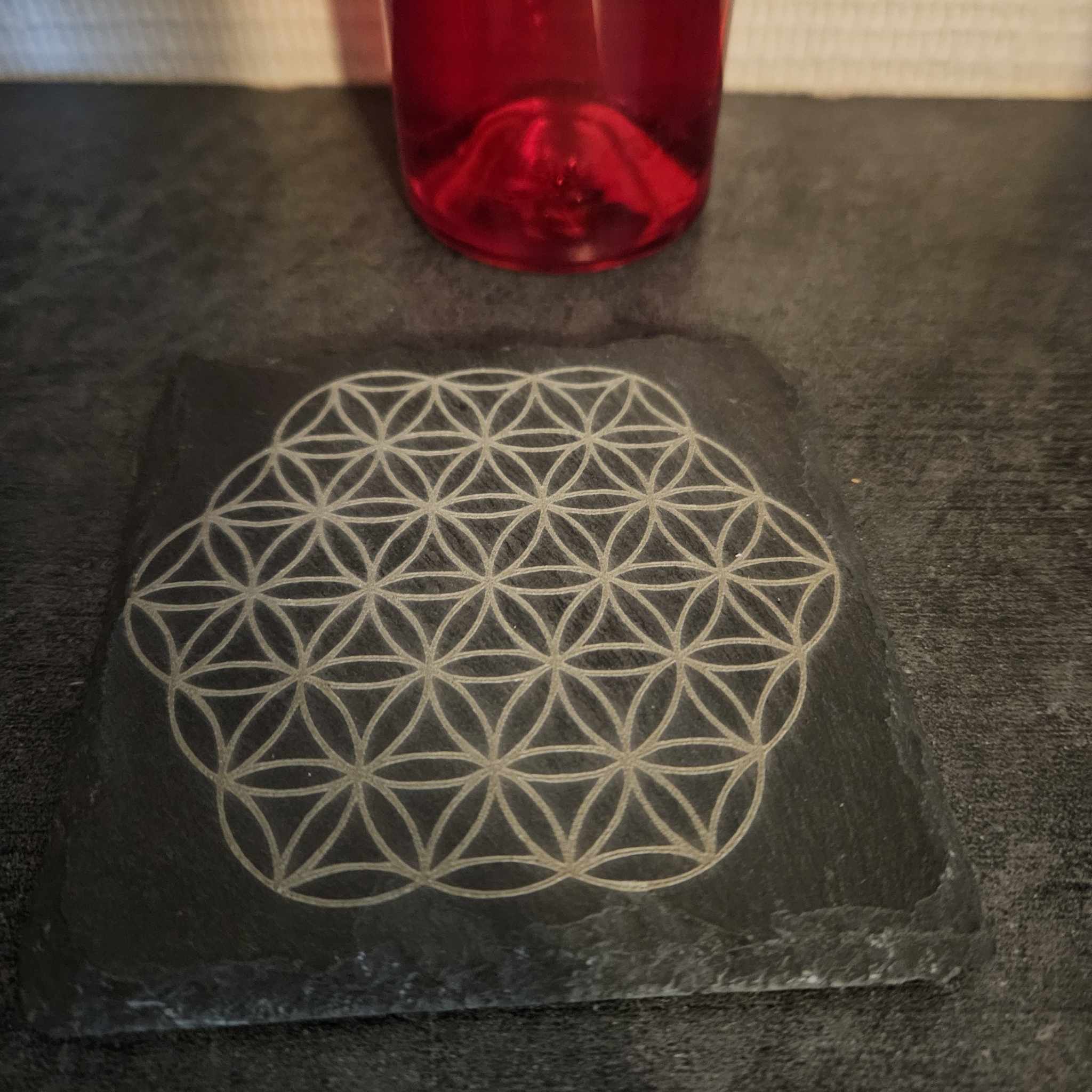 Sous-verre Ardoise - Fleur de vie