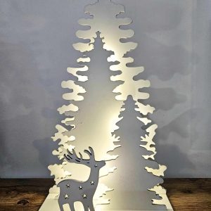 Sapins lumineux et le renne