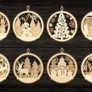 Lot de 8 décors de sapin
