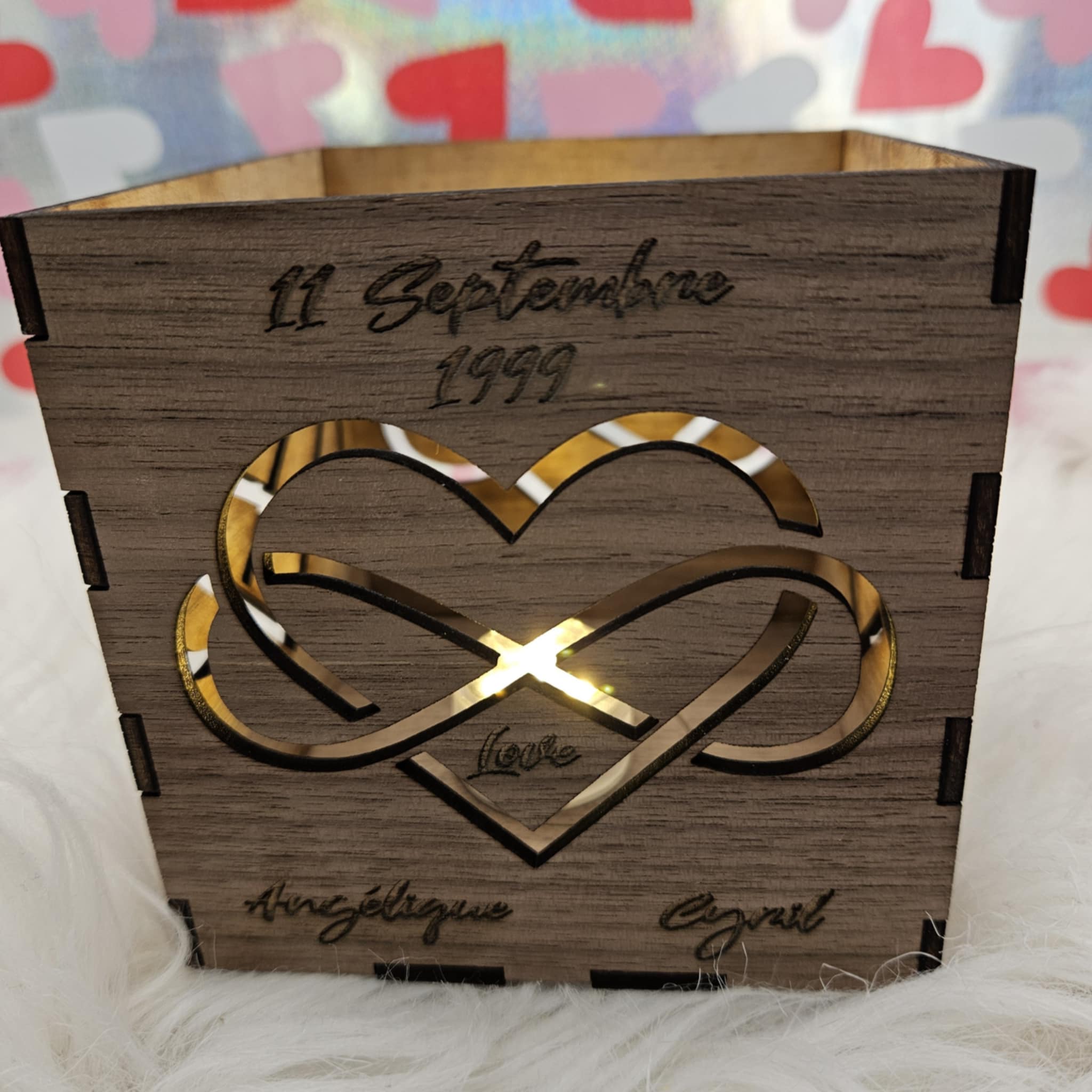 Boite photophore Amour éternel