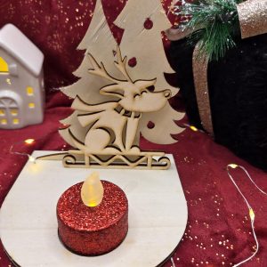Bougeoir Noël chien en traineau