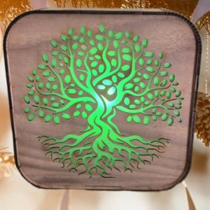 Lampe carré à lumière télécommandée- Arbre de vie